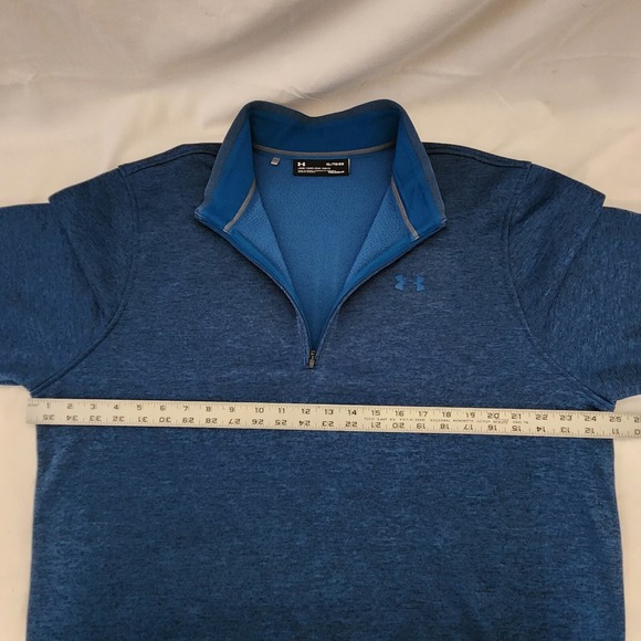 Under Armour Pullover ColdGear Loose Quarter Zip Athletic Blue Mens‎ XL - Picture 5 of 6
